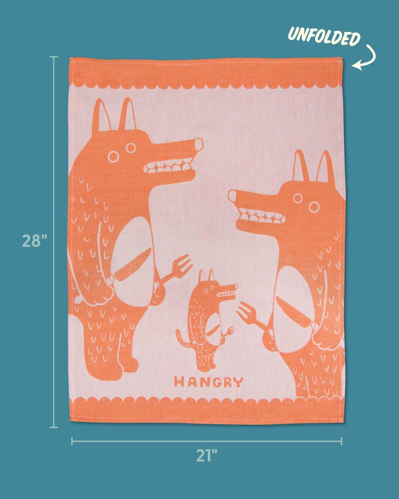 Blue Q Hangry Woven Jacquard Dish Towel - Funny Kitchen Towels, 100% Cotton, Durable, Soft & Super Absorbent, Machine Washable & Fade-Resistant, Functional Gift Ideas, Vibrant Colors, Size: 28" x 21" - Image 2